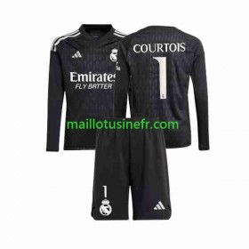 Maillot de Foot Real Madrid Thibaut Courtois 1 Extérieur Gardien 2023-24 Manches Longues - Enfant